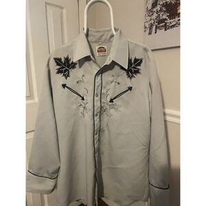 Vintage Miller Western Wear Chain Stitched Pearl Snap Shirt Measurements Rodeo